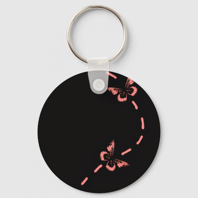 Pink butterfly keychain (Front)