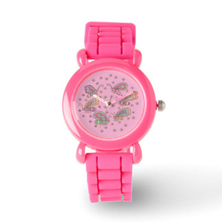 Pink Butterfly Lady Watch