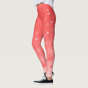 Pink Butterfly Leggings Butterfly Stretchy Pants