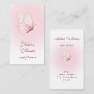 pink butterfly logo pink gradient business card