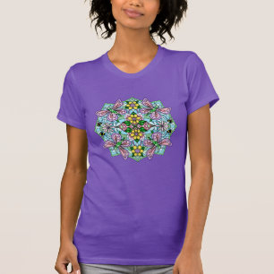 Pink Butterfly Mandala Whimsical Hand Drawn T-Shirt