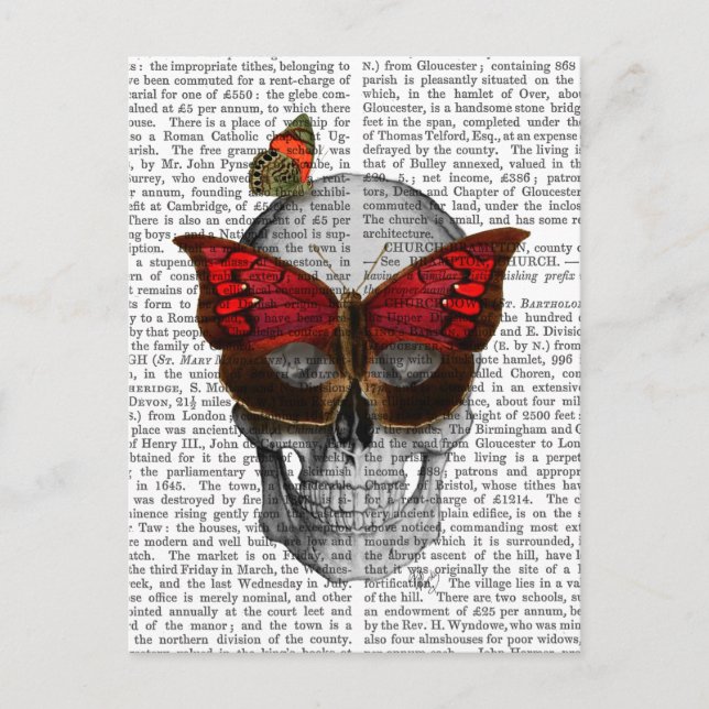 Pink Butterfly Mask Skull Postcard (Front)
