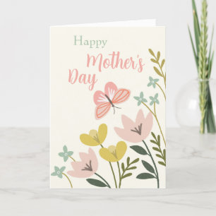 Pink Butterfly Mother's Day Card