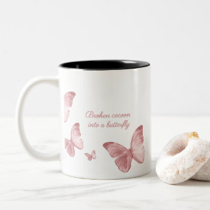 Pink Butterfly Mug – Aesthetic Black Background De