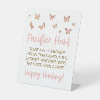 Pink Butterfly Pacifier Hunt Baby Shower Game