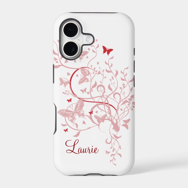 Pink Butterfly Personalised iPhone 5 Case (Back)