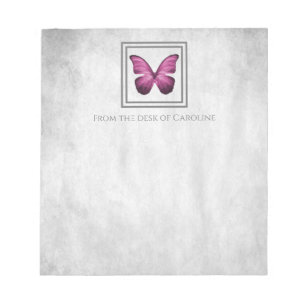 Pink Butterfly Personalised Notepad