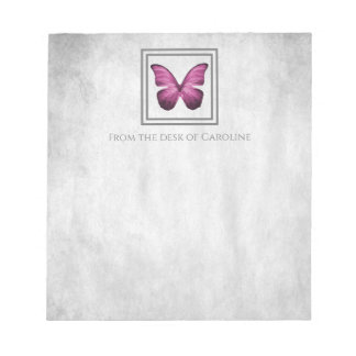 Pink Butterfly Personalised Notepad