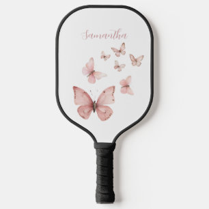 Pink Butterfly Personalised Pickleball Paddle