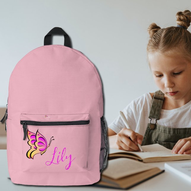 pink  butterfly - personalised printed backpack (Creator Uploaded)