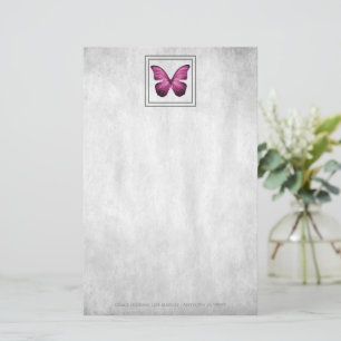 Pink Butterfly Personalised Stationery