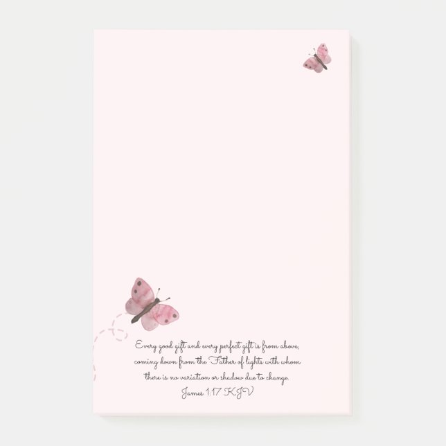 Pink Butterfly  Post-it Notes (Front)