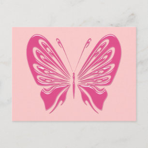 PINK BUTTERFLY POSTCARD