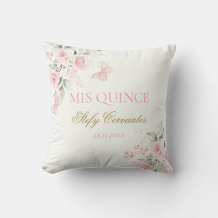 Pink Butterfly Quinceañera Cushion