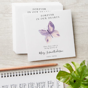 Pink Butterfly Seed Packet Memorial Funeral Envelope