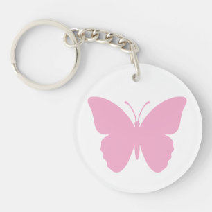 Pink Butterfly Silhouette, Choose Your Colour Key Ring