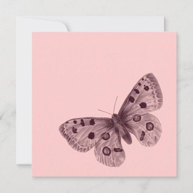 Pink Butterfly Sweet Sixteen Invitation (Front)