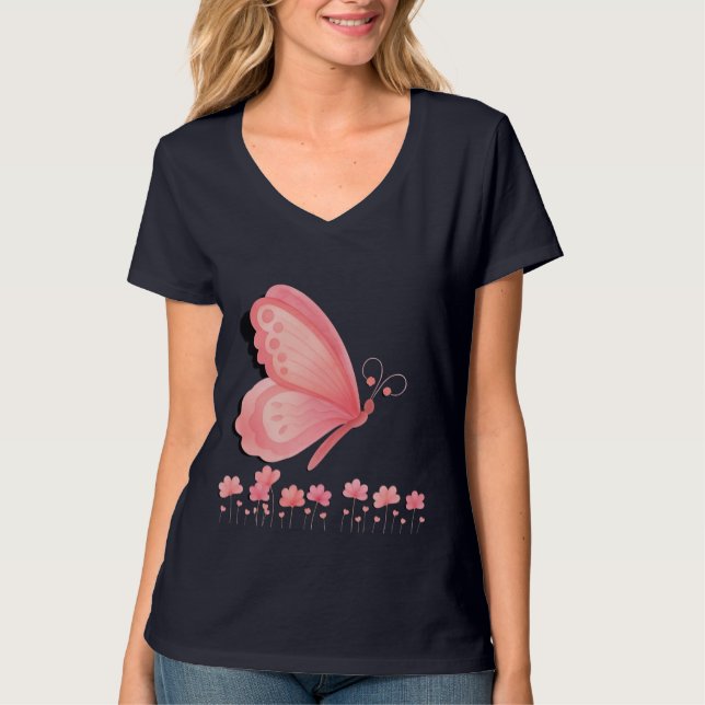 Pink butterfly T-Shirt (Front)