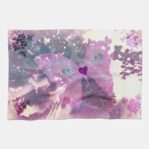 Pink Butterfly Tea Towel