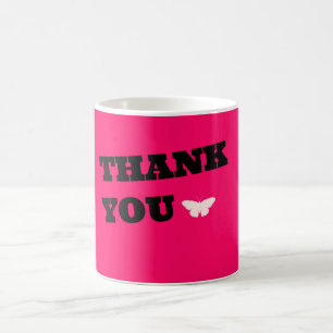 Pink Butterfly Thank You Coffee Mug