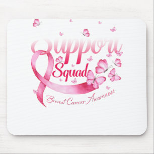 Pink Butterfly Warrior Support Squad Breast Cancer Mouse Mat