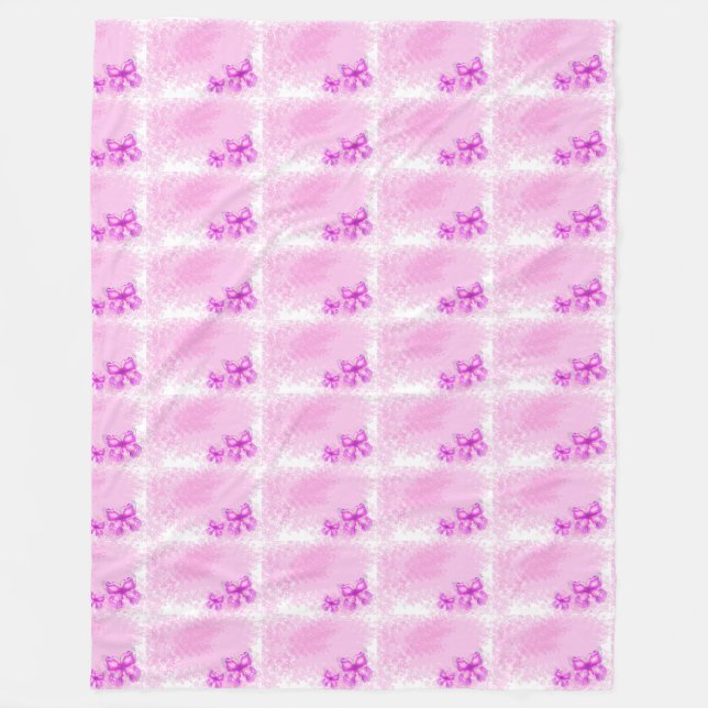 pink butterfly wings pattern customise girly angel fleece blanket (Front)