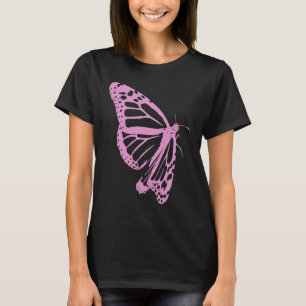 Pink Butterfly Women's Artistic and Minimal Aesthe T-Shirt