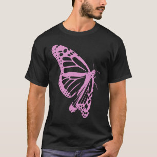 Pink Butterfly Women's Artistic and Minimal Aesthe T-Shirt