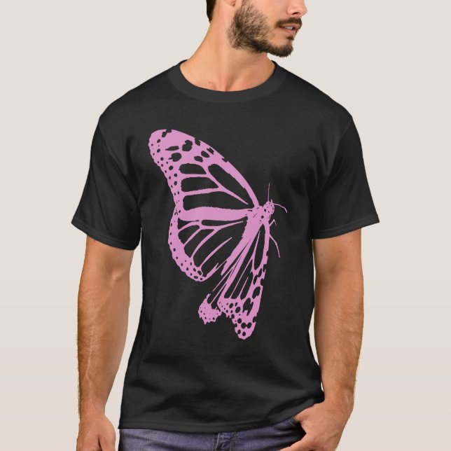 Pink Butterfly Women's Artistic and Minimal Aesthe T-Shirt (Front)