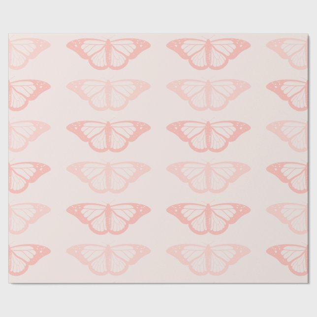 Pink Butterfly Wrapping Paper (Seam)