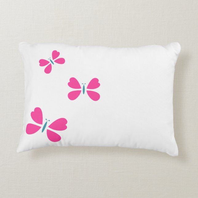Pink Butterfly's flying Decorative Cushion (Back)