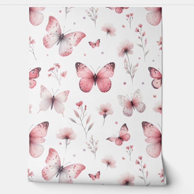 Pink Butterfly's  Wallpaper (Unrolling)