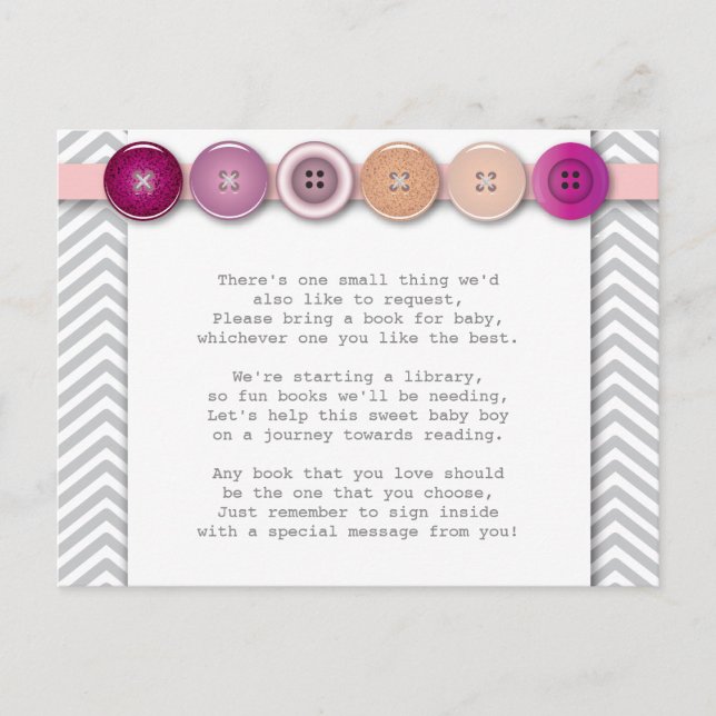 Pink Button Insert card (Front)