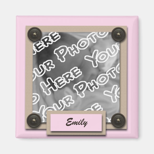Pink Buttons & Brackets Magnet (Front)