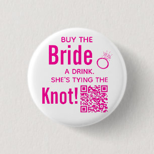 Pink Buy The Bride a Drink Bachelorette Party 3 Cm Round Badge