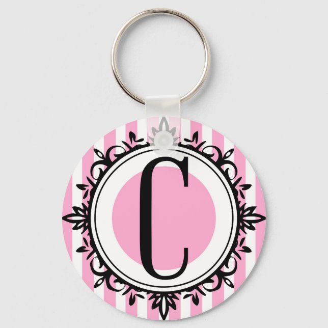 Pink 'C' monogram Key Ring (Front)