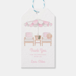 Pink Cabana Bachelorette Weekend Thank You Gift Tags