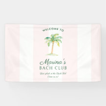 Pink Cabana Stripes Palm Beach Bach Club Welcome