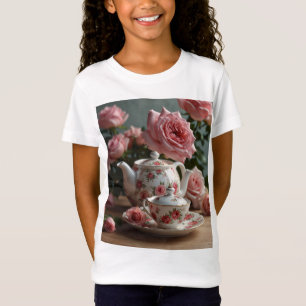 Pink Cabbage Rose Tea T-Shirt