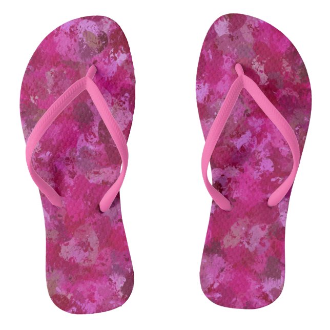 Pink cabbage rose triangles 5080 flip flops (Footbed)