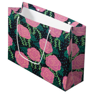 Pink Cabbage Roses Large Gift Bag