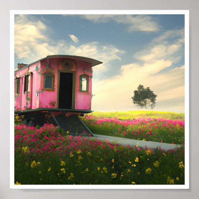Pink Caboose Printable Poster (Front)