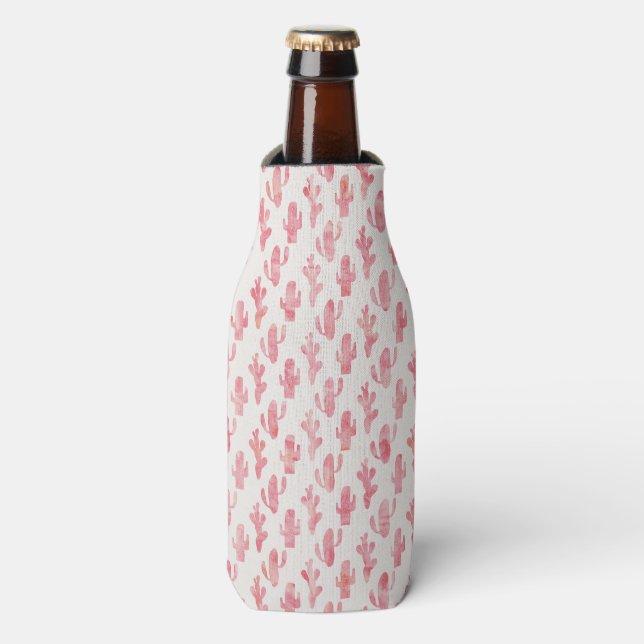 Pink Cactus Bottle Coozy Bottle Cooler (Bottle Front)