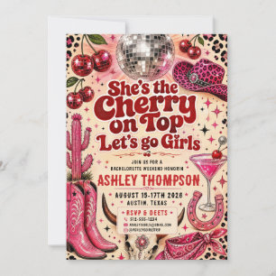 Pink Cactus Cowgirl Bachelorette Weekend Austin Invitation
