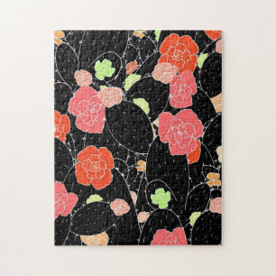 Pink Cactus Flower Sketch Jigsaw Puzzle