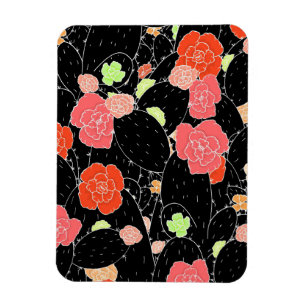 Pink Cactus Flower Sketch Magnet