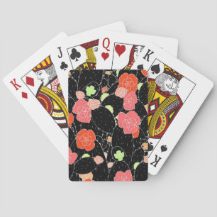 Pink Cactus Flower Sketch Playing Cards