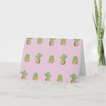 Pink Cactus Greeting Card
