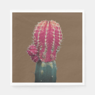 Pink Cactus Photo Paper Napkins