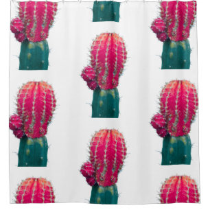 Pink Cactus Photo Shower Curtain